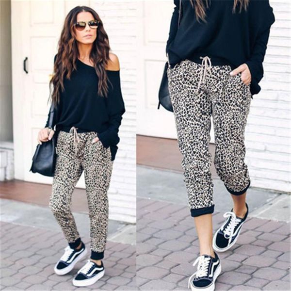 women's pants & capris ms. slim features leopard print casual spring and autumn fashion street hipster long section, Black;white
women's pants & capris ms. slim features leopard print casual spring and autumn fashion street hipster long section, Black;white