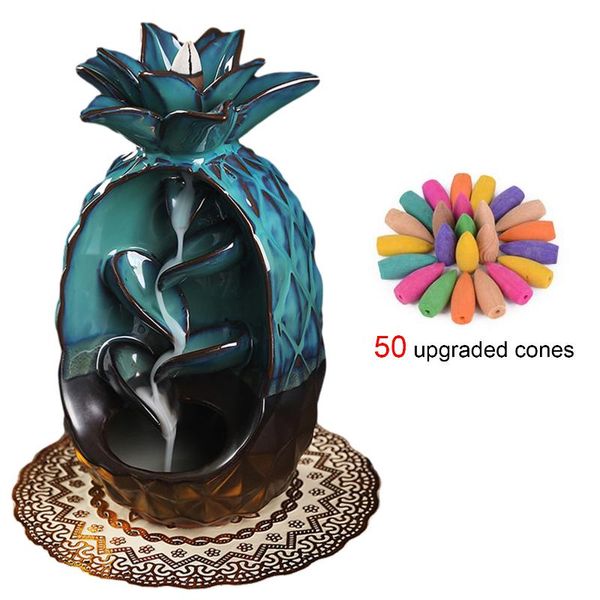 fragrance lamps waterfall backflow incense burner set pineapple aroma holder suitable for home office yoga decoration
fragrance lamps waterfall backflow incense burner set pineapple aroma holder suitable for home office yoga decoration