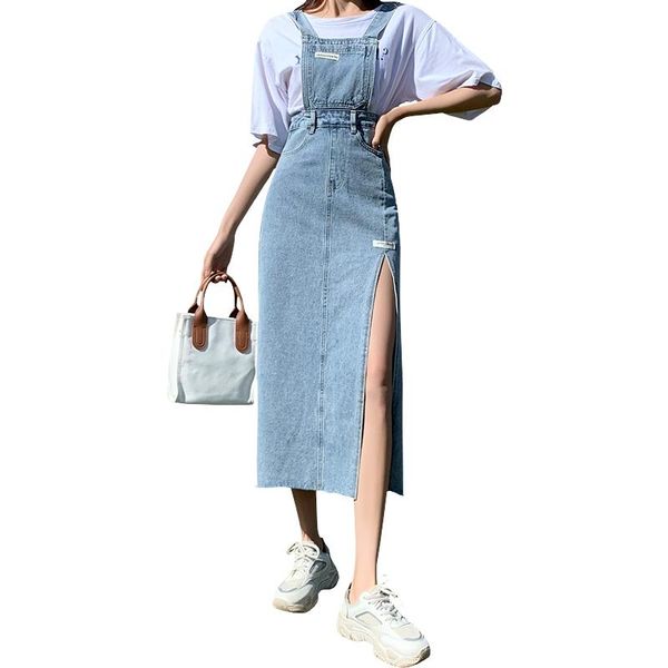 casual dresses loose retro slim side slit denim strap dress mid-length suspender women 2021 summer fashion women's clothing, Black;gray
casual dresses loose retro slim side slit denim strap dress mid-length suspender women 2021 summer fashion women's clothing, Black;gray
