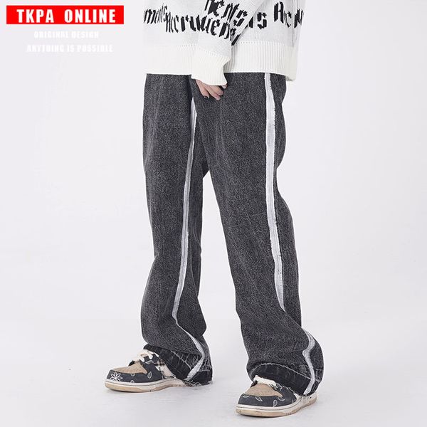tkpa high street fashion brand ink paint denim flared pants men's fashion loose hip hop loose wide leg pants, Black
tkpa high street fashion brand ink paint denim flared pants men's fashion loose hip hop loose wide leg pants, Black