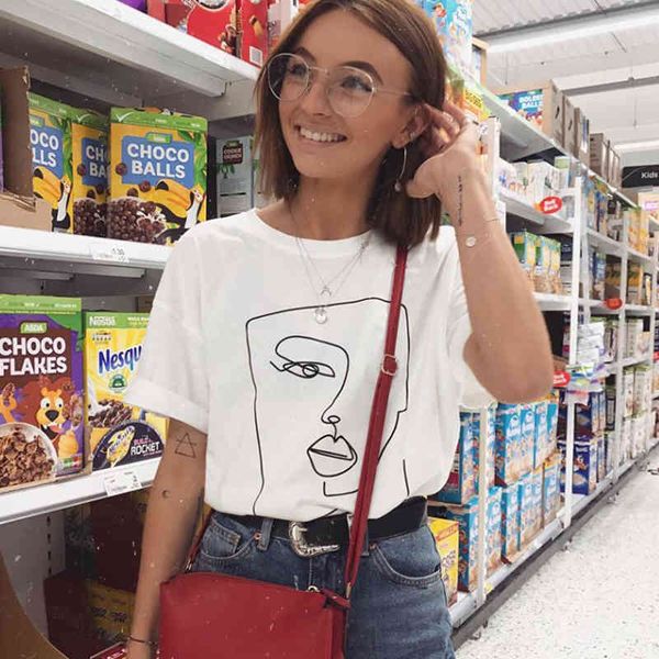 paris girl summer women art hand-painted abstract face o-neck print short-sleeved t-shirt 210524, White
paris girl summer women art hand-painted abstract face o-neck print short-sleeved t-shirt 210524, White