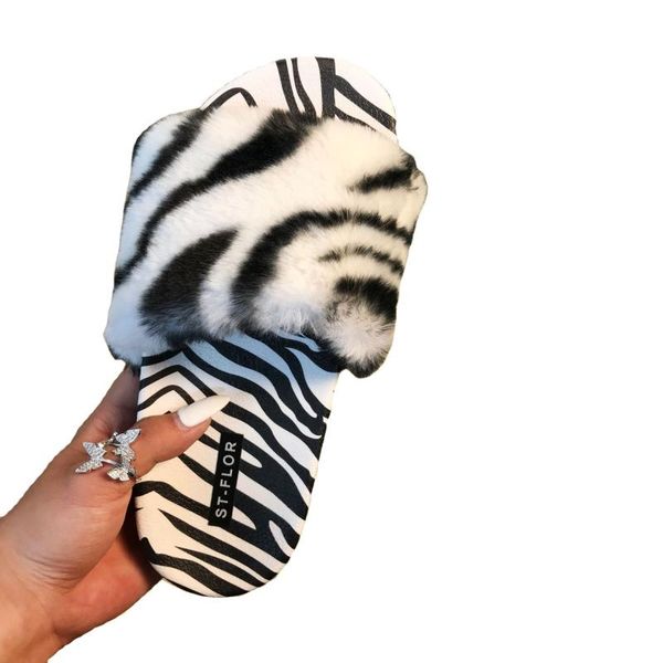 sandals zebra stripe print fluffy upper round-toe open-toe flat faux fur fashion warm shoes woman slip on flats furry slippers, Black
sandals zebra stripe print fluffy upper round-toe open-toe flat faux fur fashion warm shoes woman slip on flats furry slippers, Black