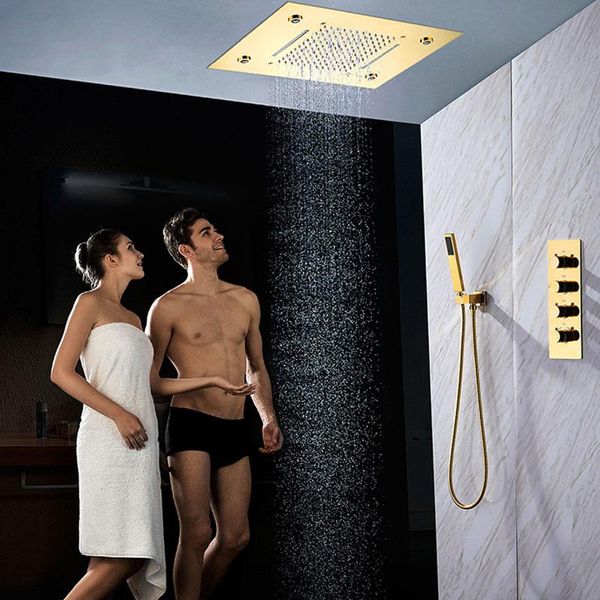 gold led shower set faucet in the bathroom concealed thermostatic mixer system 360*500mm waterfall rain showerhead bath sets
gold led shower set faucet in the bathroom concealed thermostatic mixer system 360*500mm waterfall rain showerhead bath sets