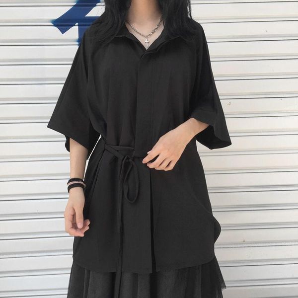 women's blouses & shirts women short sleeve summer solid all-match japanese womens harajuku bandage design retro stylish female, White
women's blouses & shirts women short sleeve summer solid all-match japanese womens harajuku bandage design retro stylish female, White