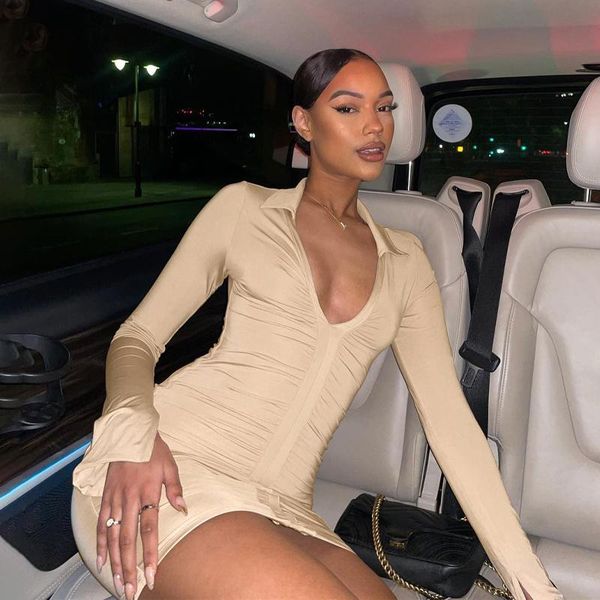 casual dresses chronstyle deep v neck bodycon dress women 2021 elegant autumn long sleeve ruched skinny short pencil female vestidos, Black;gray
casual dresses chronstyle deep v neck bodycon dress women 2021 elegant autumn long sleeve ruched skinny short pencil female vestidos, Black;gray