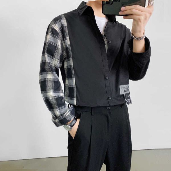 fashion splicing harajuku plaid shirt men streetwear oversize long sleeve casual shirt youth social men clothing chemise homme 210527, White;black
fashion splicing harajuku plaid shirt men streetwear oversize long sleeve casual shirt youth social men clothing chemise homme 210527, White;black