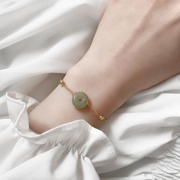 charm bracelets fashion bracelet with green natural stone retro jewelry golden chain for women lucky valentine's day anniversary gifts, Golden;silver
charm bracelets fashion bracelet with green natural stone retro jewelry golden chain for women lucky valentine's day anniversary gifts, Golden;silver