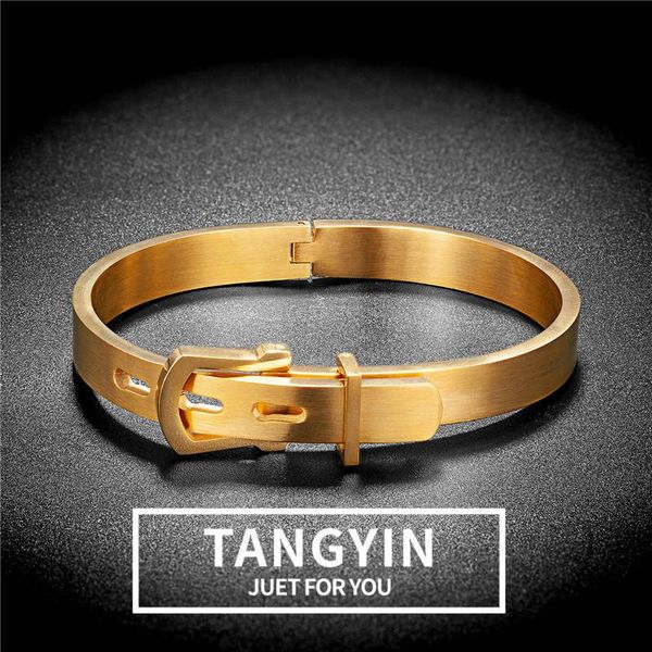 fashion titanium steel belt buckle personality trend four-color bracelets for men and women jewelry gifts drop charm, Golden;silver
fashion titanium steel belt buckle personality trend four-color bracelets for men and women jewelry gifts drop charm, Golden;silver