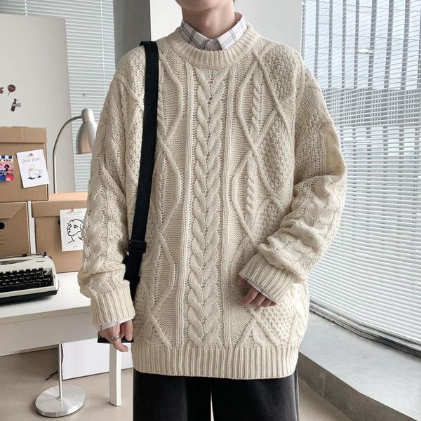 men's sweaters fall/winter o-neck sweater men warmth fashion retro knitted pullover loose casual long-sleeved mens jumper clothes, White;black
men's sweaters fall/winter o-neck sweater men warmth fashion retro knitted pullover loose casual long-sleeved mens jumper clothes, White;black