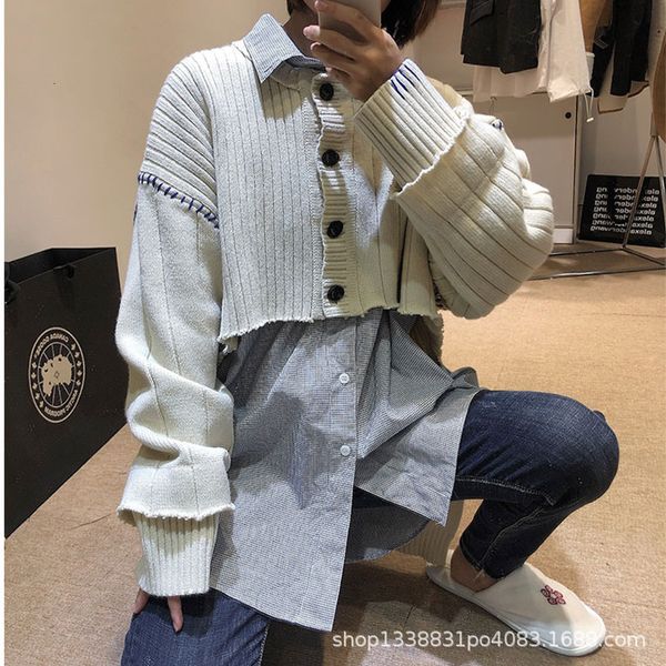 sweater 2021 autumn and winter women's irregular cardigan wool htpf, White;black
sweater 2021 autumn and winter women's irregular cardigan wool htpf, White;black