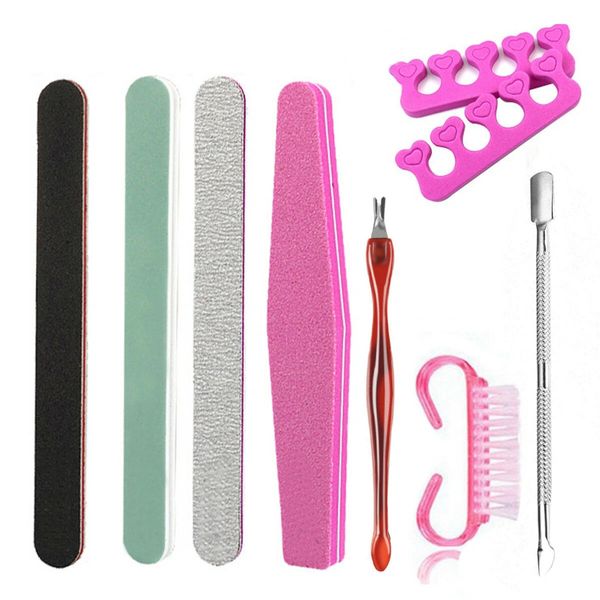 9pcs manicure tool nail file dead skin fork polishing strip polished nail set, Silver
9pcs manicure tool nail file dead skin fork polishing strip polished nail set, Silver