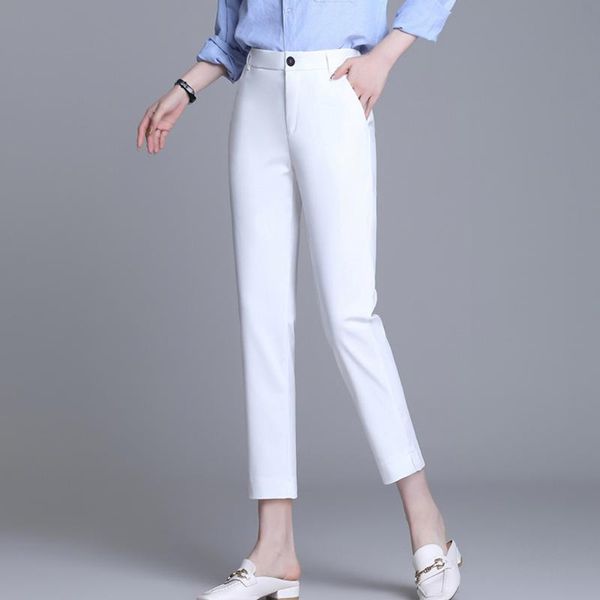 women's pants & capris fashion white women high waist straight office lady elegant black suit plus size casual ankle-length trousers, Black;white
women's pants & capris fashion white women high waist straight office lady elegant black suit plus size casual ankle-length trousers, Black;white