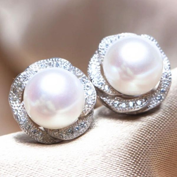 stud caoshi classic imitation pearl earrings for women flower shape micro paved small cubic zirconia elegant wedding jewelry, Golden;silver
stud caoshi classic imitation pearl earrings for women flower shape micro paved small cubic zirconia elegant wedding jewelry, Golden;silver