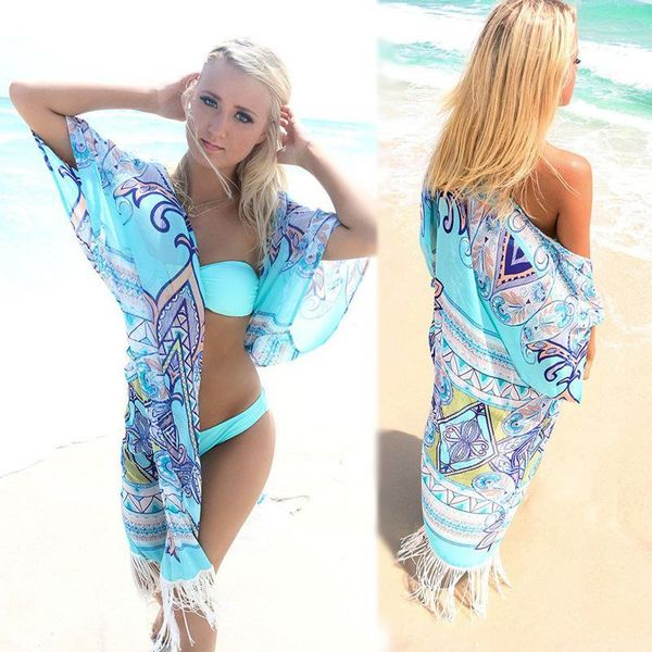 women's swimwear europe and the united states fringed beach dress bikini blouse chiffon sunscreen cardigan printed swimsuit wrapped ski, White;black
women's swimwear europe and the united states fringed beach dress bikini blouse chiffon sunscreen cardigan printed swimsuit wrapped ski, White;black