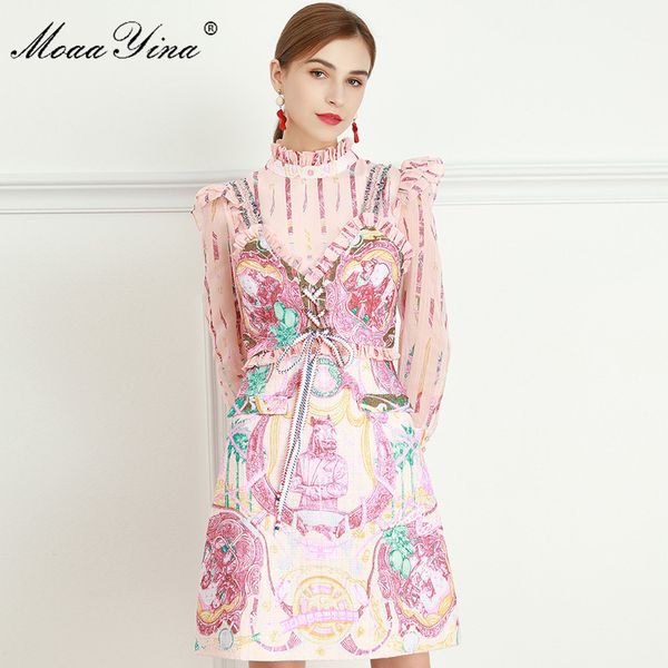 fashion designer dress summer women's dress ruffles long sleeve vintage print dresses+lace-up small sling 210524, Black;gray
fashion designer dress summer women's dress ruffles long sleeve vintage print dresses+lace-up small sling 210524, Black;gray