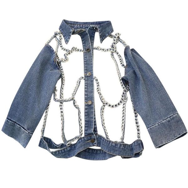 women's jackets 2021 chic design women jacket coat chain hollow out long sleeve denim vintage chaqueta mujer, Black;brown
women's jackets 2021 chic design women jacket coat chain hollow out long sleeve denim vintage chaqueta mujer, Black;brown