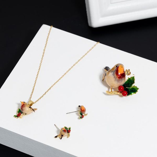 earrings & necklace cute lovely robin set jewelry for women simple elegant bird earring brooch female party accessories enamel copper, Silver
earrings & necklace cute lovely robin set jewelry for women simple elegant bird earring brooch female party accessories enamel copper, Silver