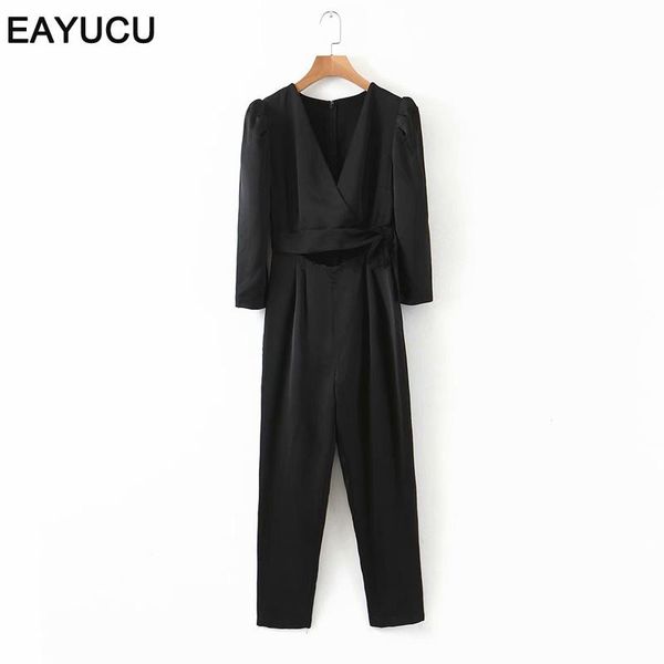 women's jumpsuits & rompers eayucu black v-neck long sleeve jumpsuit 2021 spring autumn hollow elegant office lady zipper overalls ej00, Black;white
women's jumpsuits & rompers eayucu black v-neck long sleeve jumpsuit 2021 spring autumn hollow elegant office lady zipper overalls ej00, Black;white