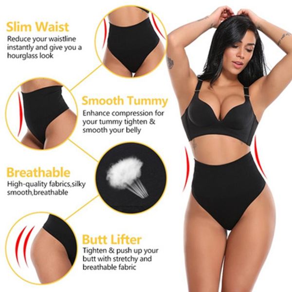 women's shapers women thong panty shaper high waist tummy control panties slimming underwear trainer shaping briefs bulifter shapewear, Black;white 
women's shapers women thong panty shaper high waist tummy control panties slimming underwear trainer shaping briefs bulifter shapewear, Black;white