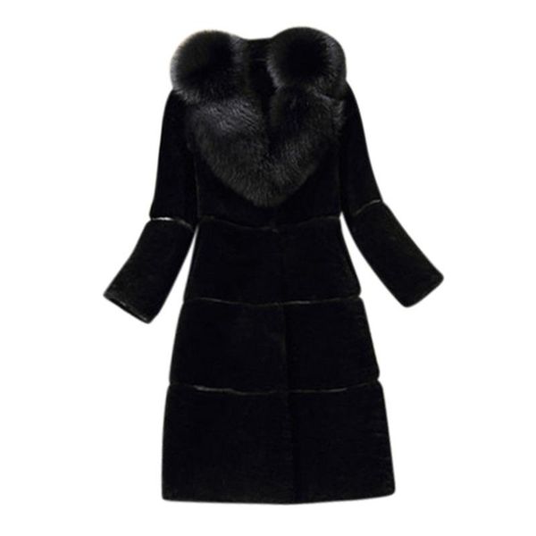 women's fur & faux women coat elegant thick warm fashion outerwear long fake jacket 2021 temperament girl feminine dating clothing, Black
women's fur & faux women coat elegant thick warm fashion outerwear long fake jacket 2021 temperament girl feminine dating clothing, Black