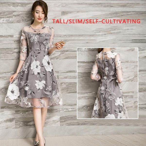 boho summer dress women seven-point sleeve round neck floral print organza dresses mesh transparent elegant casual, Black;gray
boho summer dress women seven-point sleeve round neck floral print organza dresses mesh transparent elegant casual, Black;gray