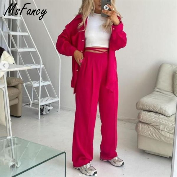 msfancy summer pant sets women long sleeve blouse hight waist wide leg 2 piece sets female pant suits 210819, White
msfancy summer pant sets women long sleeve blouse hight waist wide leg 2 piece sets female pant suits 210819, White
