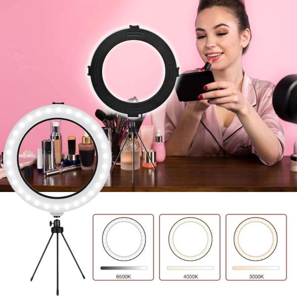 8'' dimmable fill light ring selfie studio camera video live led lamp with table tripod flash heads
8'' dimmable fill light ring selfie studio camera video live led lamp with table tripod flash heads