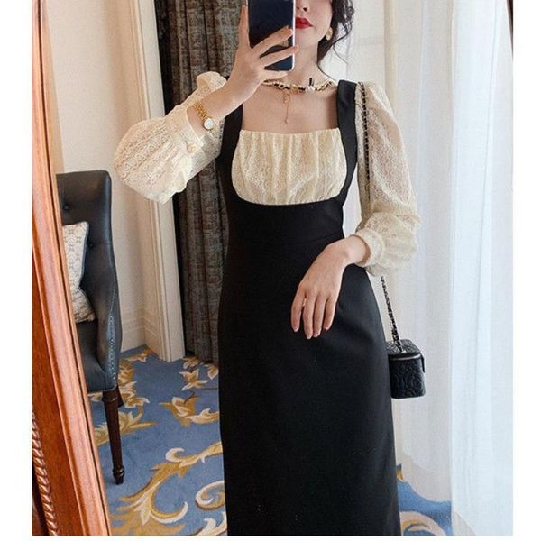 casual dresses women sweet elegant evening party dress female slim one piece korean chic 2021 autumn lace vintage black midi dres, Black;gray
casual dresses women sweet elegant evening party dress female slim one piece korean chic 2021 autumn lace vintage black midi dres, Black;gray