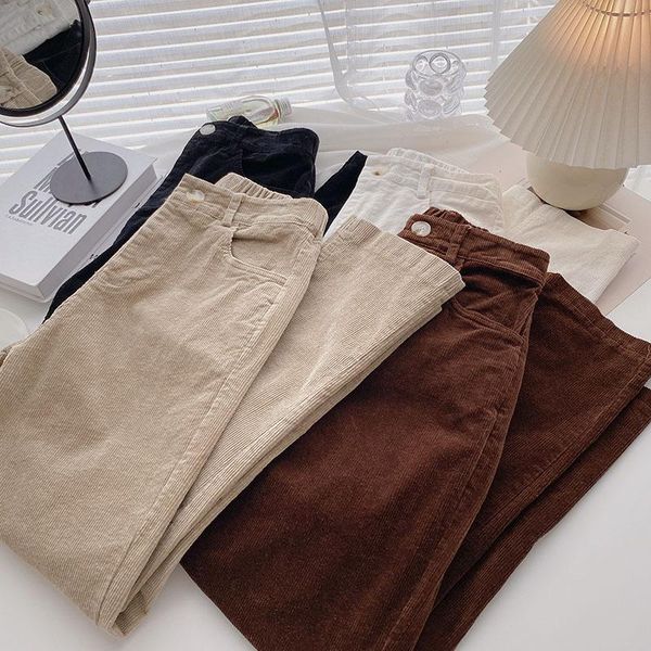women's pants & capris high waisted corduroy women fall khaki streetwear straight leg female winter chic harem trousers, Black;white
women's pants & capris high waisted corduroy women fall khaki streetwear straight leg female winter chic harem trousers, Black;white