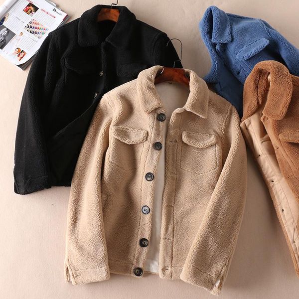 women's fur & faux winter women casual turn-down collar coat lady pockets fake jackets female plus size warm outwear imitation lambswoo, Black
women's fur & faux winter women casual turn-down collar coat lady pockets fake jackets female plus size warm outwear imitation lambswoo, Black