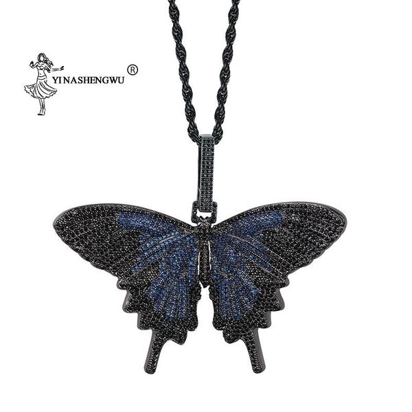 pendant necklace cuban chain crystal jewelry hip- hop fashion big butterfly men and women necklaces, Silver
pendant necklace cuban chain crystal jewelry hip- hop fashion big butterfly men and women necklaces, Silver