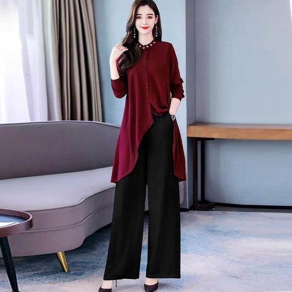 two piece dress fall women outfits 2021 autumn fashion women's long shirt female wide leg pants suits elegant woman 5009, White
two piece dress fall women outfits 2021 autumn fashion women's long shirt female wide leg pants suits elegant woman 5009, White