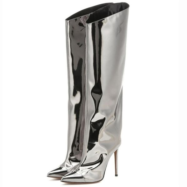 nightclub ladies demonia boots candy color mirror leather women knee high boots high heels stilettos runway shoes botas mujer 220115, Black
nightclub ladies demonia boots candy color mirror leather women knee high boots high heels stilettos runway shoes botas mujer 220115, Black
