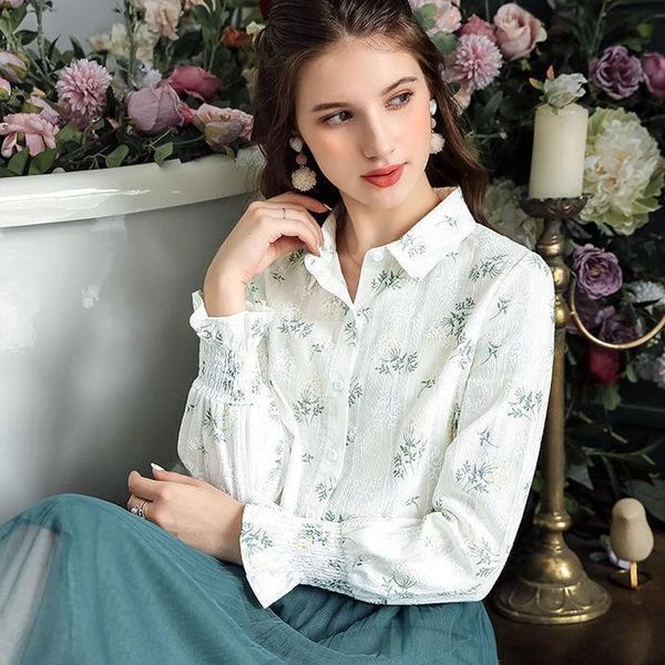 women's blouses & shirts 2021 ladies fashion casual turn down collar cotton women elegant long sleeve floral embroidery q438, White
women's blouses & shirts 2021 ladies fashion casual turn down collar cotton women elegant long sleeve floral embroidery q438, White