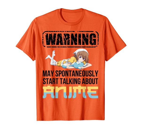warning may spontaneously start talking about anime gift t-shirt, White;black