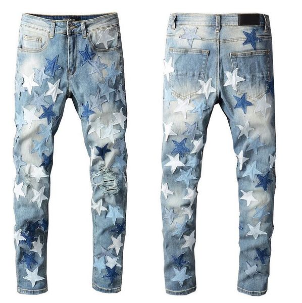 22ss european american street casual fashion brand men's jeans ripped slim fit motorcycle jeans men jean pencil pants, Blue
22ss european american street casual fashion brand men's jeans ripped slim fit motorcycle jeans men jean pencil pants, Blue