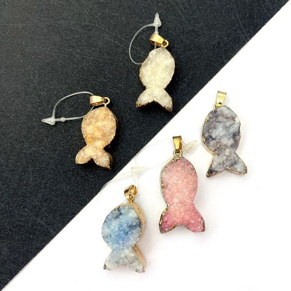charms natural stone crystal pendant necklace fish shape multicolor electroplating diy jewelry handmade making accessories, Bronze;silver
charms natural stone crystal pendant necklace fish shape multicolor electroplating diy jewelry handmade making accessories, Bronze;silver