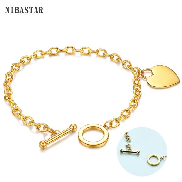 link, chain female bracelets 316l stainless steel blank heart charms bracelet for women rose gold color femme gift, Black
link, chain female bracelets 316l stainless steel blank heart charms bracelet for women rose gold color femme gift, Black