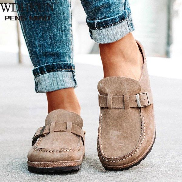 sandals women slip on 2021 summer retro casual comfy leather buckle suede ladies flat shoes soft female slipper, Black
sandals women slip on 2021 summer retro casual comfy leather buckle suede ladies flat shoes soft female slipper, Black