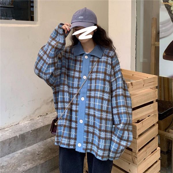 women casual winter japanese sweater korean loose outer female harajuku vintage oversized knitwear autumn, White;black
women casual winter japanese sweater korean loose outer female harajuku vintage oversized knitwear autumn, White;black
