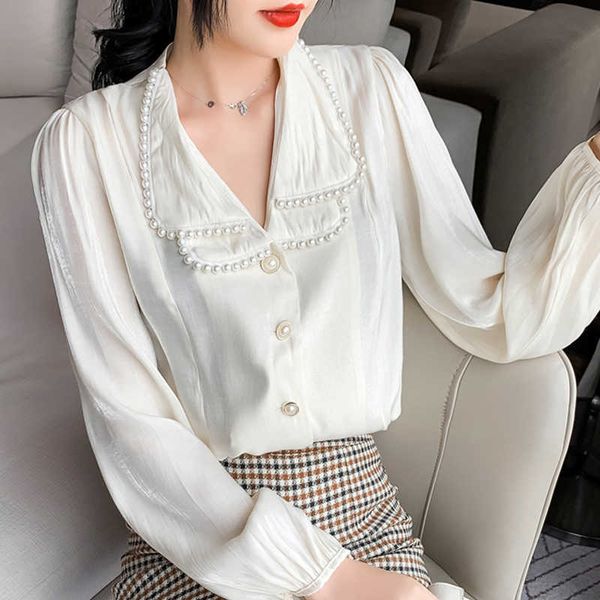 long sleeve white blouse women shirt blouse women blusas mujer de moda beading v-neck chiffon shirt women blusa e506 210602
long sleeve white blouse women shirt blouse women blusas mujer de moda beading v-neck chiffon shirt women blusa e506 210602
