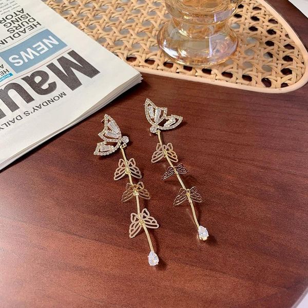 stud 2021 long earrings women tassel front and back bow female temperament four butterfly, Golden;silver
stud 2021 long earrings women tassel front and back bow female temperament four butterfly, Golden;silver