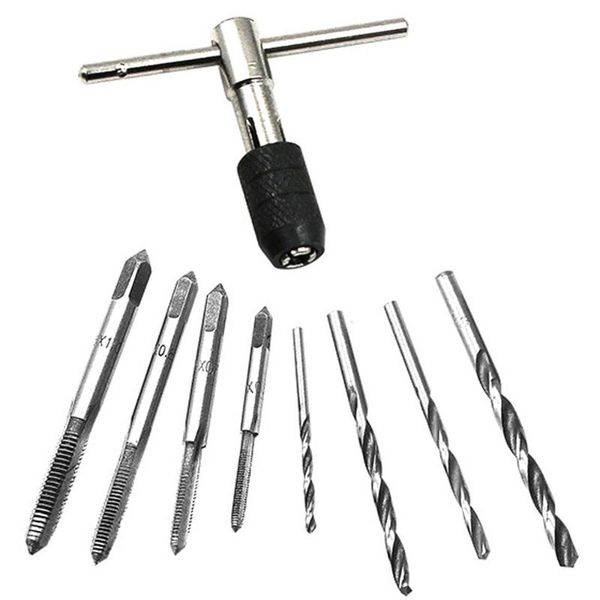 hand tools tapping 9pcs m3-m6 high speed steel tap wrench drill set metric screw thread twist bit craft
hand tools tapping 9pcs m3-m6 high speed steel tap wrench drill set metric screw thread twist bit craft