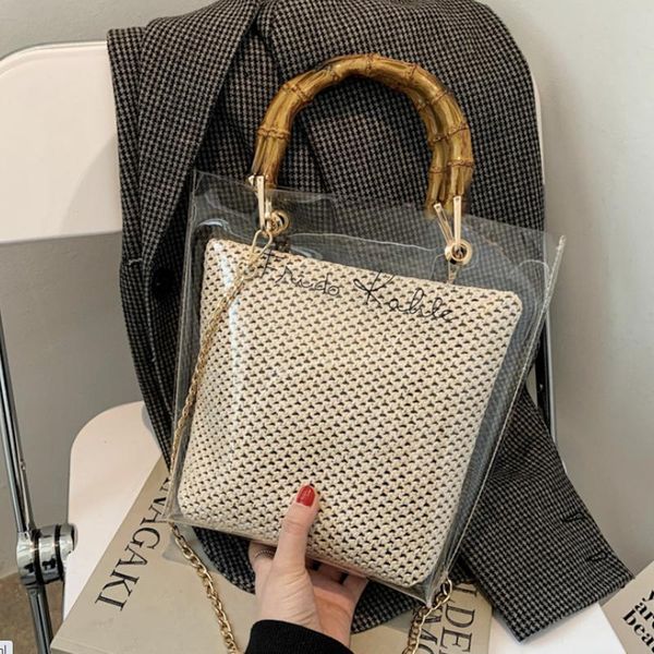 evening bags transparent shoulder bag 2021 fashion large capacity pvc jelly bamboo handle bucket
evening bags transparent shoulder bag 2021 fashion large capacity pvc jelly bamboo handle bucket