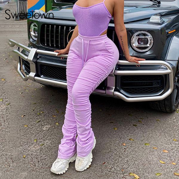 purple solid women stacked joggers sweatpants casual sportswear workout outfit skinny slim high waist pencil pants, Black;white
purple solid women stacked joggers sweatpants casual sportswear workout outfit skinny slim high waist pencil pants, Black;white