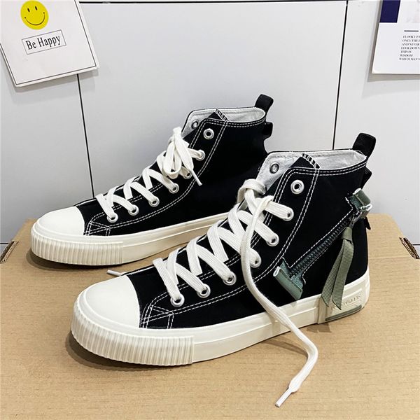 summer men's zipper high-canvas shoes hong kong style student casual trend sneakers, Black
summer men's zipper high-canvas shoes hong kong style student casual trend sneakers, Black