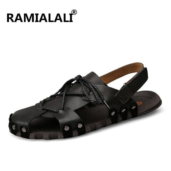 ramialali big size 38-46 genuine leather men sandals summer walking for man fashion brand outdoor male casual shoes, Black
ramialali big size 38-46 genuine leather men sandals summer walking for man fashion brand outdoor male casual shoes, Black