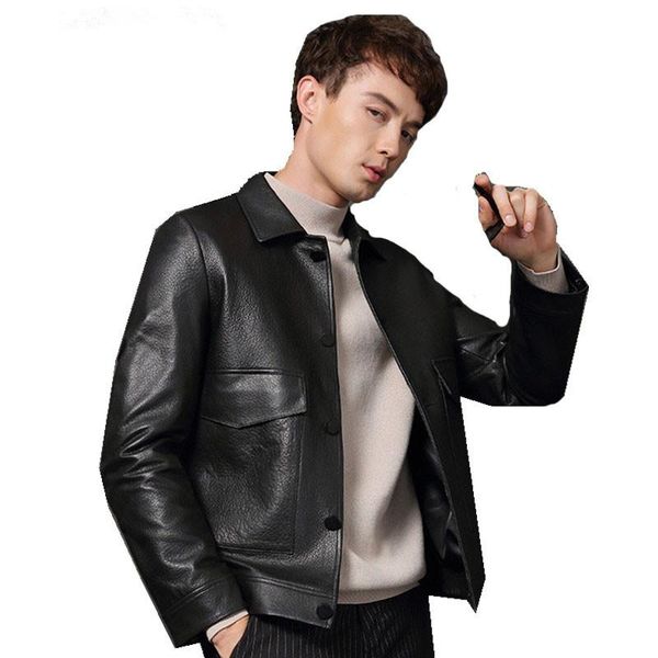 men's leather & faux genuine jacket sheepskin coat autumn winter men streetwear mens jackets and coats chaqueta hombre my1178, Black
men's leather & faux genuine jacket sheepskin coat autumn winter men streetwear mens jackets and coats chaqueta hombre my1178, Black
