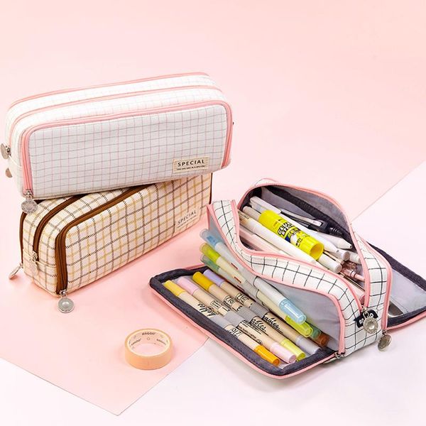 pencil bags angoo dual side open pen case bag 3 compartments multi color grid dots pocket storage pouch stationery school a6899
pencil bags angoo dual side open pen case bag 3 compartments multi color grid dots pocket storage pouch stationery school a6899