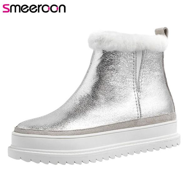 boots smeeroon 2021 snow woman patent leather thick fur warm comfortable winter shoes women ankle big size, Black
boots smeeroon 2021 snow woman patent leather thick fur warm comfortable winter shoes women ankle big size, Black